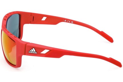 Sluneční brýle Adidas Sport SP0069 66L Obdélníkové Červené