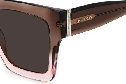 Sluneční brýle Jimmy Choo EDNA/S 08M/70 Squared Hnědé