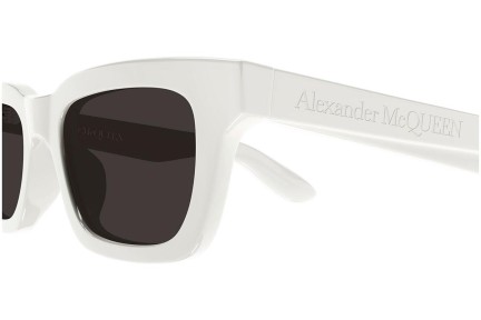 Sluneční brýle Alexander McQueen AM0392S 005 Obdélníkové Bílé