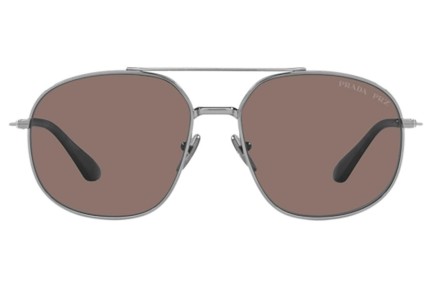 Sluneční brýle Prada PR51YS 5AV05C Polarized Pilot Stříbrné