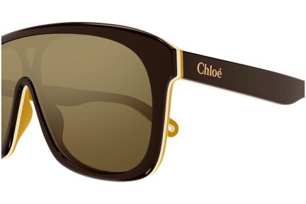 Sluneční brýle Chloe CH0212S 001 Jednolité | Shield Hnědé