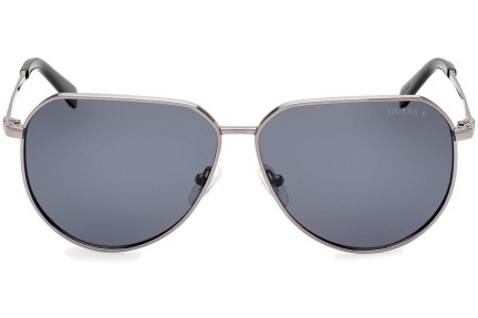 Sluneční brýle Guess GU00089 08D Polarized Squared Stříbrné