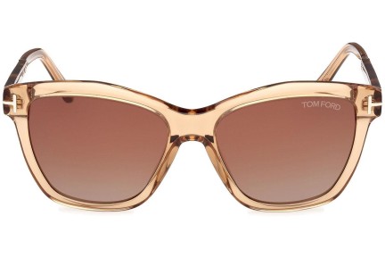 Sluneční brýle Tom Ford Lucia FT1087 45F Squared Hnědé