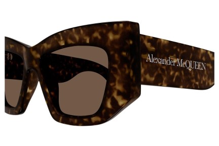 Sluneční brýle Alexander McQueen AM0448S 002 Cat Eye Havana