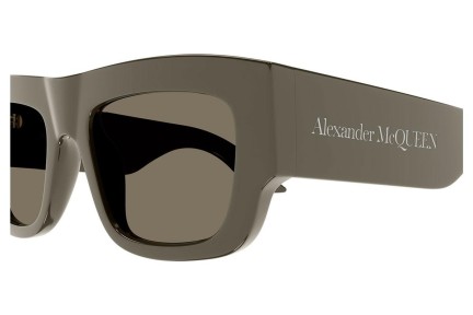 Sluneční brýle Alexander McQueen AM0449S 003 Obdélníkové Hnědé