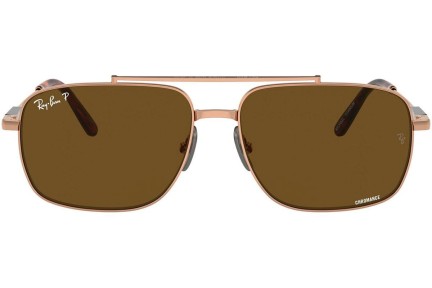 Sluneční brýle Ray-Ban Michael Titanium RB8096 9266AN Polarized Obdélníkové Hnědé