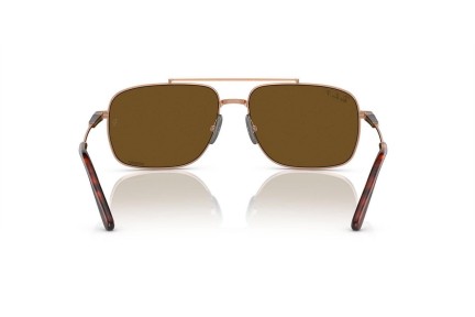 Sluneční brýle Ray-Ban Michael Titanium RB8096 9266AN Polarized Obdélníkové Hnědé