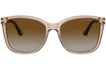 Sluneční brýle Emporio Armani EA4060 5850T5 Polarized Squared Béžové