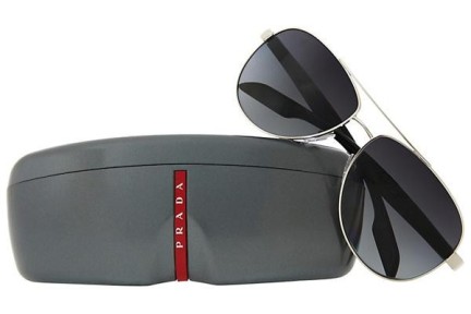 Sluneční brýle Prada Linea Rossa PS53PS 1BC5W1 Polarized Pilot Stříbrné