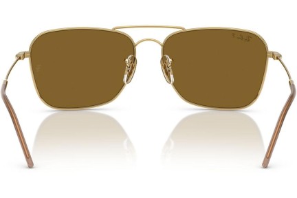 Sluneční brýle Ray-Ban Caravan Reverse RBR0102S 001/83 Polarized Obdélníkové Zlaté