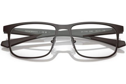 Brýle Emporio Armani EA1163 3390 Squared Hnědé