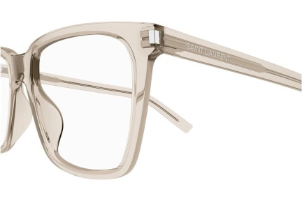 Brýle Saint Laurent SL717SLIM 004 Squared Béžové