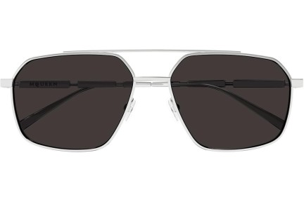 Sluneční brýle Alexander McQueen AM0477S 001 Pilot Stříbrné