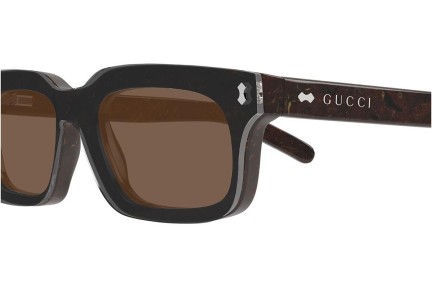 Sluneční brýle Gucci GG1711S 003 Squared Hnědé