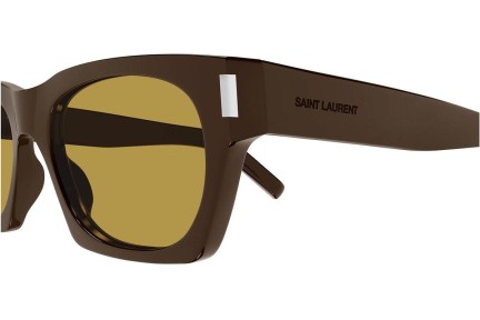 Sluneční brýle Saint Laurent SL402 021 Squared Hnědé