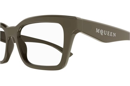 Brýle Alexander McQueen AM0476O 005 Squared Hnědé