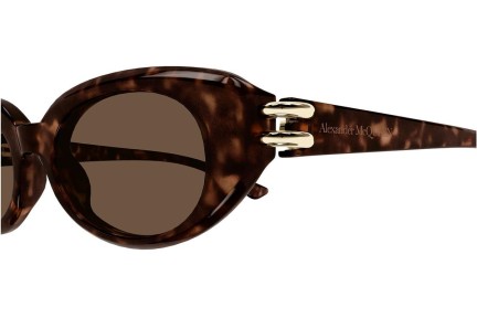 Sluneční brýle Alexander McQueen AM0469S 002 Oválné Havana