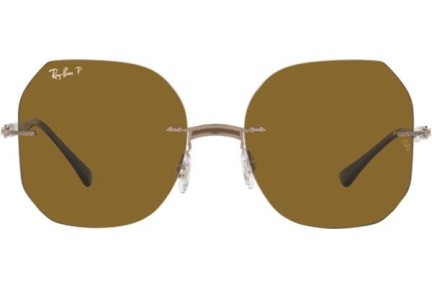 Sluneční brýle Ray-Ban Titanium Collection RB8067 155/83 Polarized Squared Hnědé