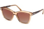 Sluneční brýle Tom Ford Lucia FT1087 45F Squared Hnědé