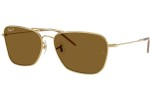 Sluneční brýle Ray-Ban Caravan Reverse RBR0102S 001/83 Polarized Obdélníkové Zlaté