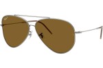 Sluneční brýle Ray-Ban Aviator Reverse RBR0101S 004/83 Polarized Pilot Stříbrné